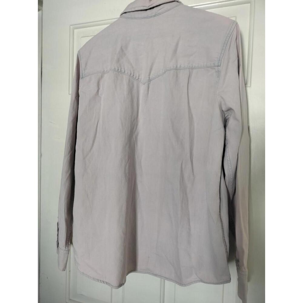 NWT Levi’s Ultimate Western Snap Denim Shirt Women's Lavender Chalk  Size XL - Picture 2 of 9